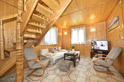 Telewizja i/lub zestaw kina domowego w obiekcie Chata za wsią