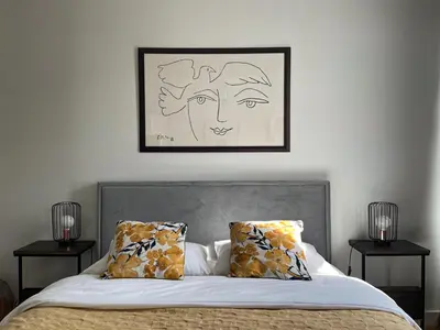 Łóżko lub łóżka w pokoju w obiekcie visiting apartments - Wyspa Słodowa