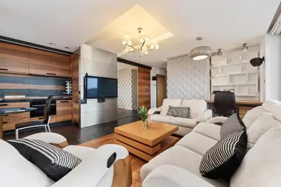 Część wypoczynkowa w obiekcie Luxurious Apartments Walonska with underground GARAGE by Noclegi Renters