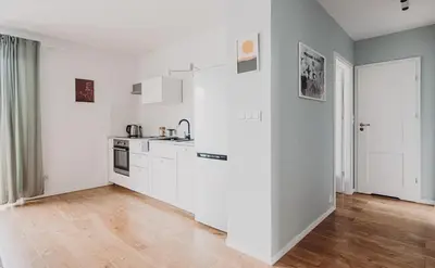 Kuchnia lub aneks kuchenny w obiekcie POLAKA Apartment ~ Self Check-In 24 ~ Car Park ~Lift