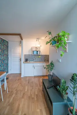 Kuchnia lub aneks kuchenny w obiekcie Green studio in the city center of Wroclaw