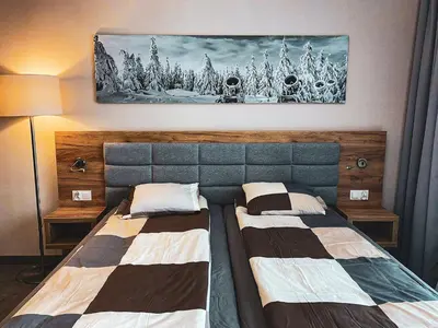 Łóżko lub łóżka w pokoju w obiekcie Apartament Czarna Góra nr 202