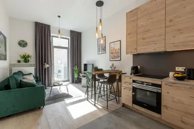Kuchnia lub aneks kuchenny w obiekcie Apartament Księżycowy - Młyn Maria - Art Apartments