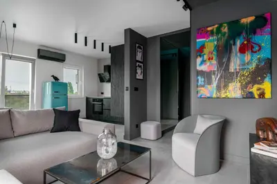 Część wypoczynkowa w obiekcie Niegaleria Apartament