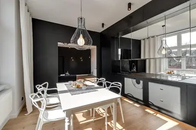 Kuchnia lub aneks kuchenny w obiekcie Jan III Sobieski - Luksusowy apartament L z darmowym prywatnym parkingiem