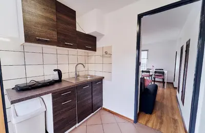 Kuchnia lub aneks kuchenny w obiekcie Domki Nad Stawami Apartament