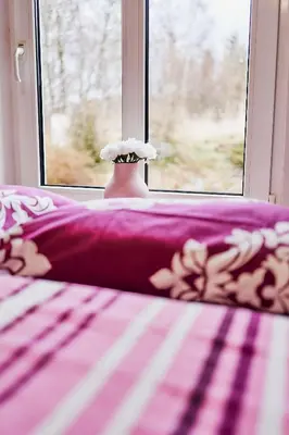 Łóżko lub łóżka w pokoju w obiekcie Domki Nad Stawami Apartament