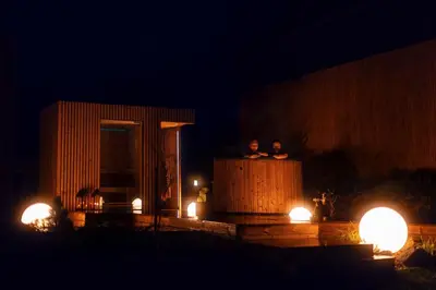 Plan piętra w obiekcie Hill & Chill Kudowa Zdrój - nowoczesne stodoły ze strefą SPA, balia, sauna