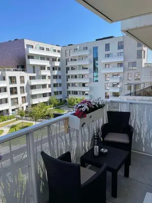Balkon lub taras w obiekcie Apartment z kominkiem w sercu Wrocławia