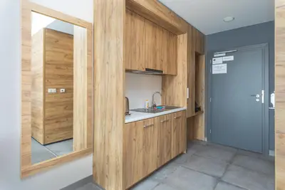 Kuchnia lub aneks kuchenny w obiekcie Aparthotel Apartamenty Czarna Góra 216