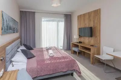 Telewizja i/lub zestaw kina domowego w obiekcie Aparthotel Apartamenty Czarna Góra 217