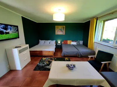 Łóżko lub łóżka w pokoju w obiekcie Domek w górach