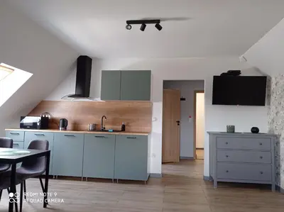 Kuchnia lub aneks kuchenny w obiekcie Apartamenty Brzozowe Zacisze