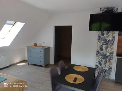 Telewizja i/lub zestaw kina domowego w obiekcie Apartamenty Brzozowe Zacisze