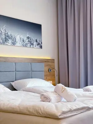 Łóżko lub łóżka w pokoju w obiekcie Panorama Czarna Góra #328