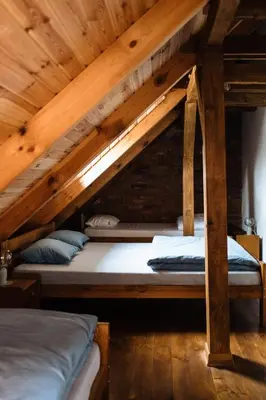 Łóżko lub łóżka w pokoju w obiekcie Potasznia 31
