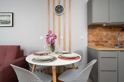 Kuchnia lub aneks kuchenny w obiekcie Apartment Kamienna Krzyki with FREE GARAGE Wrocław by Noclegi Renters