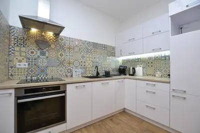 Kuchnia lub aneks kuchenny w obiekcie Apartament SZMARAGDOWY z garażem Centrum Gliwic-Klimatyzacja