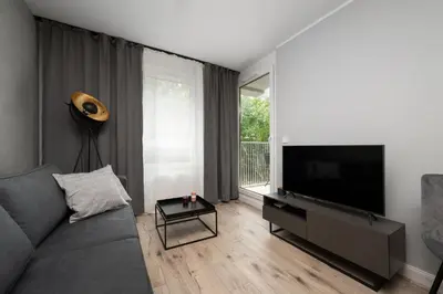 Telewizja i/lub zestaw kina domowego w obiekcie Apartment Wrocław Braniborska by Noclegi Renters