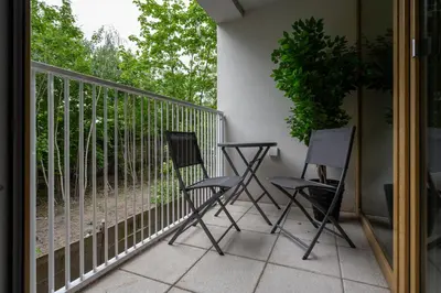 Balkon lub taras w obiekcie Apartment Wrocław Braniborska by Noclegi Renters