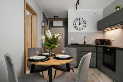 Kuchnia lub aneks kuchenny w obiekcie Apartment Wrocław Braniborska by Noclegi Renters