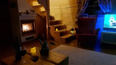 Część wypoczynkowa w obiekcie Słoneczna Chata z Bali