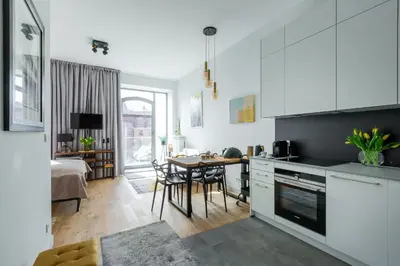 Kuchnia lub aneks kuchenny w obiekcie Apartament Słoneczny - Młyn Maria - Art Apartments