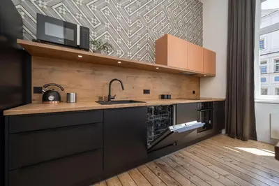 Kuchnia lub aneks kuchenny w obiekcie Apartament Malarska 50m od Rynku