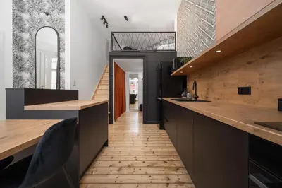 Kuchnia lub aneks kuchenny w obiekcie Apartament Malarska 50m od Rynku