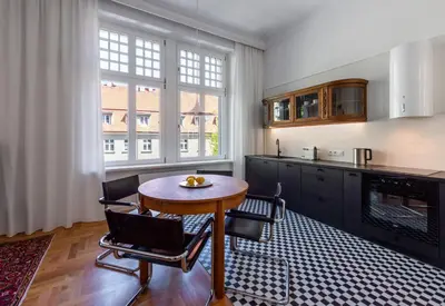 Kuchnia lub aneks kuchenny w obiekcie apartamenty-wroc Księcia Witolda by the River