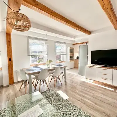 Klimatyczny apartament nr 8 z widokiem na góry Sowie