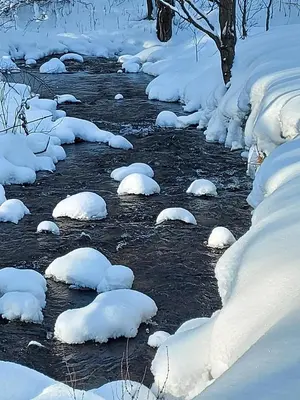 Obiekt Domek nad potokiem zimą