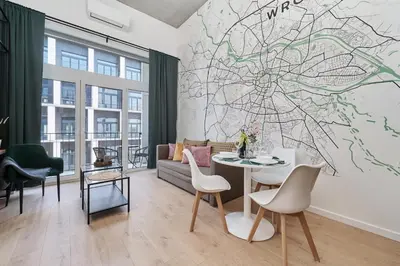 Część wypoczynkowa w obiekcie Airport Studio Zarembowicza by Noclegi Renters