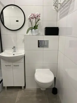 Łazienka w obiekcie Nowoczesny Apartament w Dzierżoniowie - parter - balkon - pokój + sypialnia