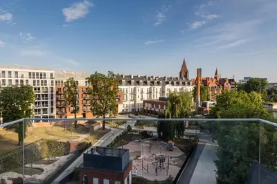 Widok na miasto Wrocław z tego apartamentu