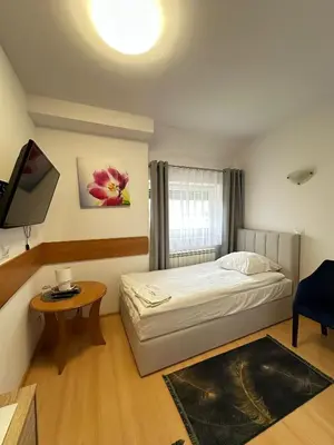 Łóżko lub łóżka w pokoju w obiekcie Motel Za Miedzą