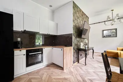 Kuchnia lub aneks kuchenny w obiekcie Art Apartment Grzmiąca