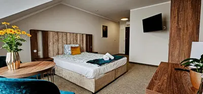 Telewizja i/lub zestaw kina domowego w obiekcie Pensjonat Miedziana Perła LUBIN