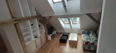 Łóżko lub łóżka w pokoju w obiekcie Apartament Gliwice Centrum