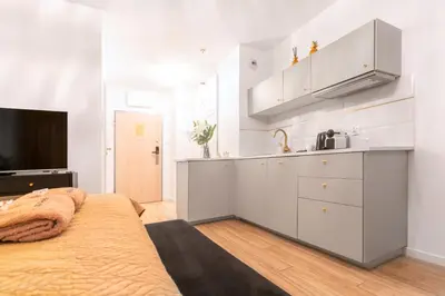 Telewizja i/lub zestaw kina domowego w obiekcie Apartament Versace Księcia Witolda