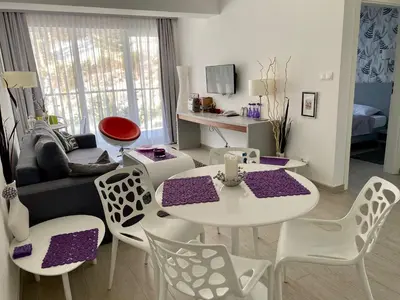 Część wypoczynkowa w obiekcie Apartament Czarna Góra Livigno