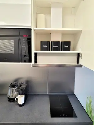 Kuchnia lub aneks kuchenny w obiekcie Apartament z balkonem Gliwice Mewy