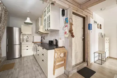 Kuchnia lub aneks kuchenny w obiekcie Apartament Empujon Sokołowsko