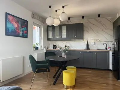 Kuchnia lub aneks kuchenny w obiekcie Halo Apartments Check in 24h Privat Parking