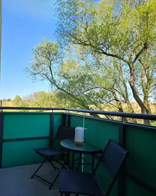 Balkon lub taras w obiekcie Apartament na Letniej z garażem 