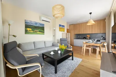Część wypoczynkowa w obiekcie Apartament Widokowy - Penthouse z tarasem