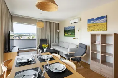 Część wypoczynkowa w obiekcie Apartament Widokowy - Penthouse z tarasem