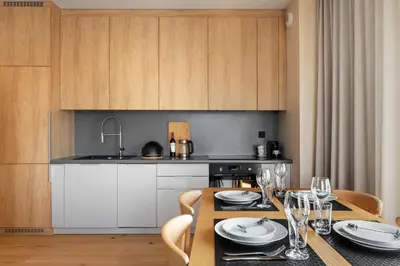 Kuchnia lub aneks kuchenny w obiekcie Apartament Widokowy - Penthouse z tarasem