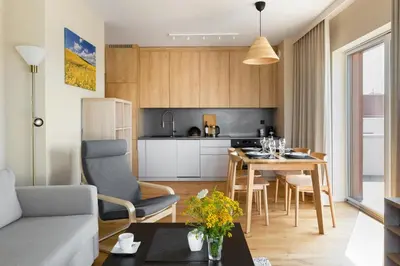 Kuchnia lub aneks kuchenny w obiekcie Apartament Widokowy - Penthouse z tarasem