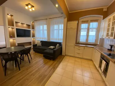 Kuchnia lub aneks kuchenny w obiekcie Apartament F21B Deluxe w Bielawie Góry Sowie